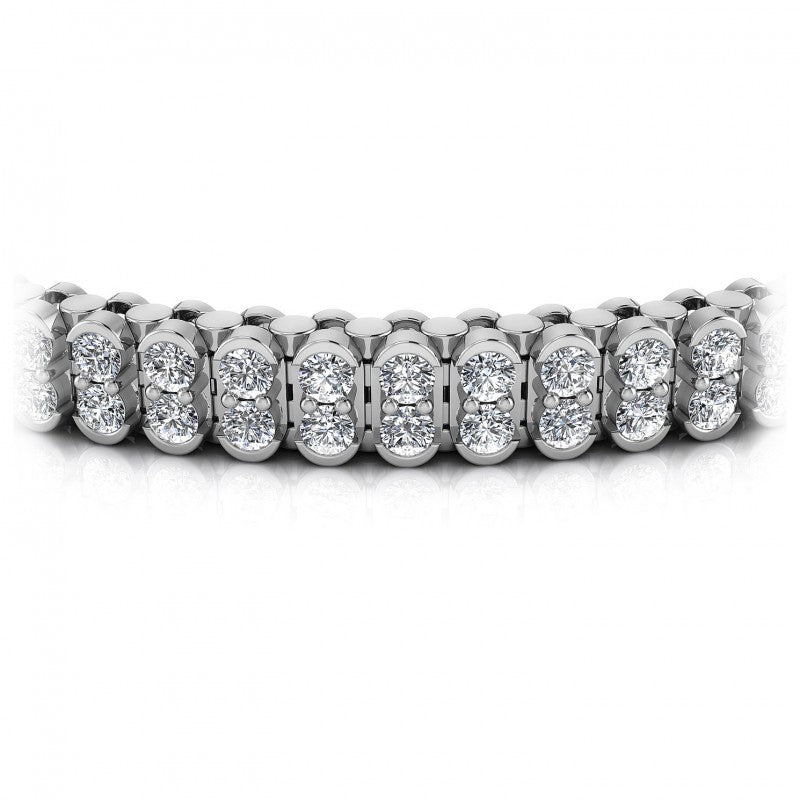 Round Cut Diamonds Designer Diamond Bracelet in 14KT Yellow Gold
