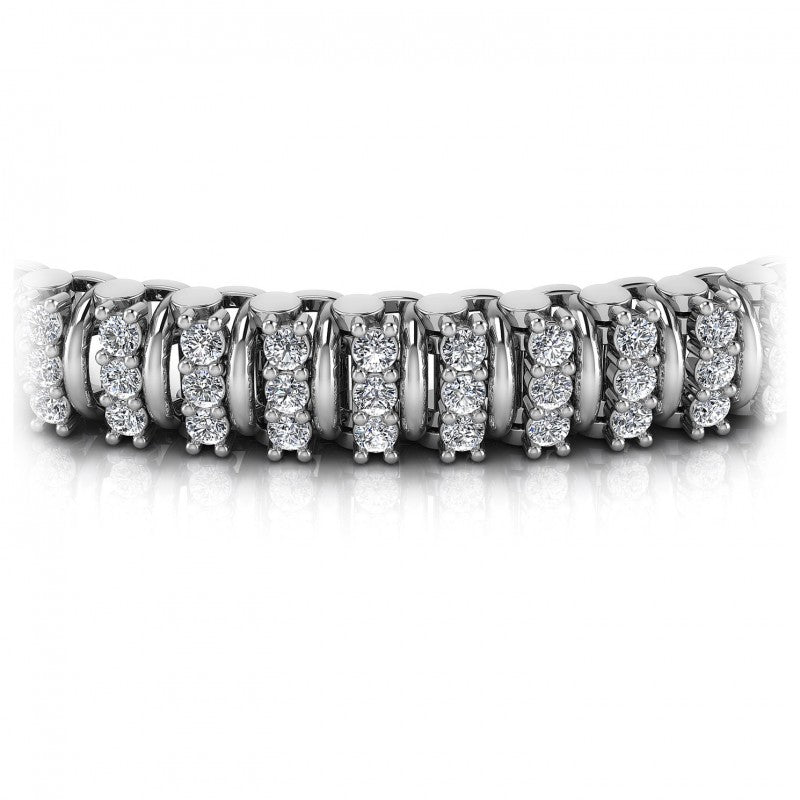 Round Cut Diamonds Designer Diamond Bracelet in 14KT Yellow Gold