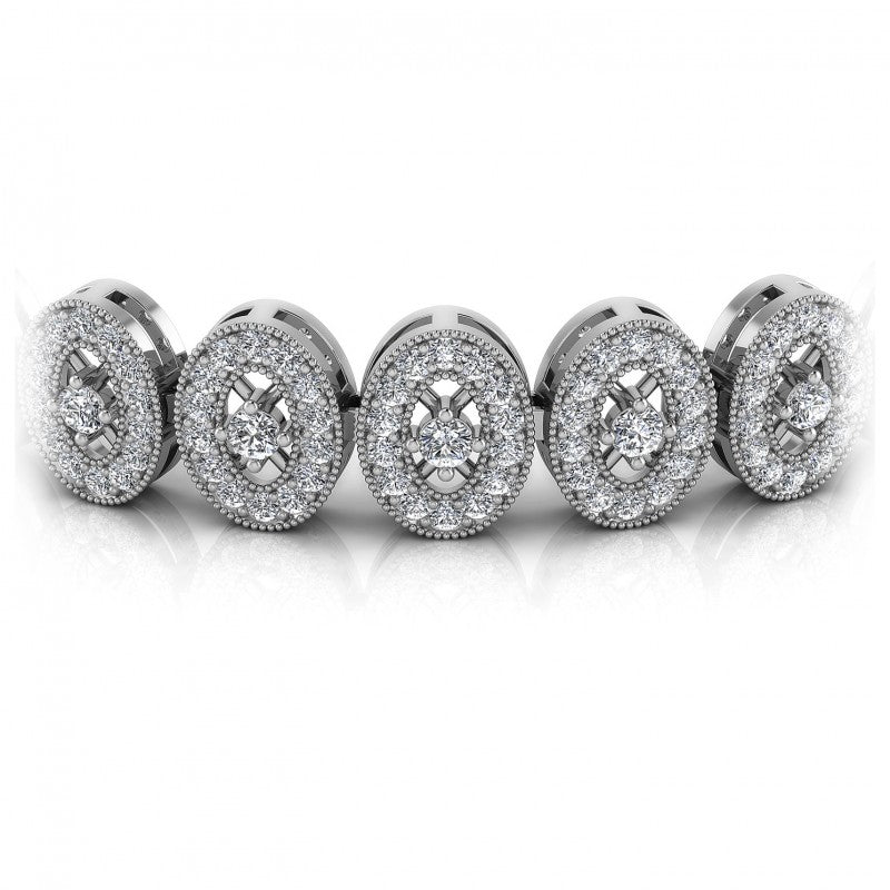 Round Cut Diamonds Vintage Bracelet in 14KT Yellow Gold
