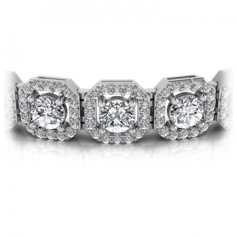 Round Cut Diamonds Vintage Bracelet in 14KT Yellow Gold