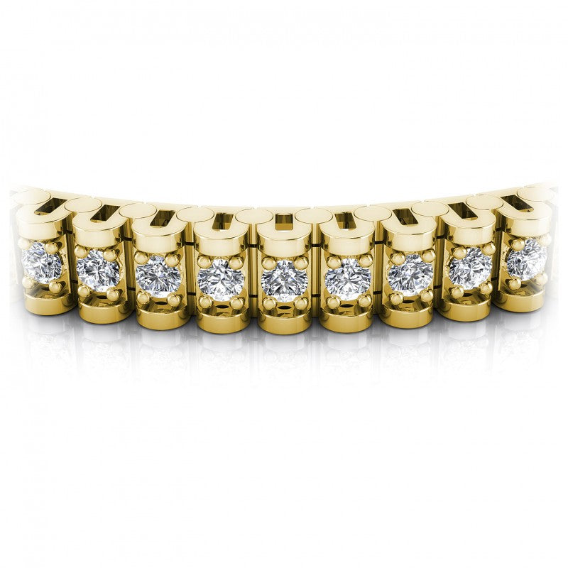 Round Cut Diamonds Designer Diamond Bracelet in 14KT Yellow Gold