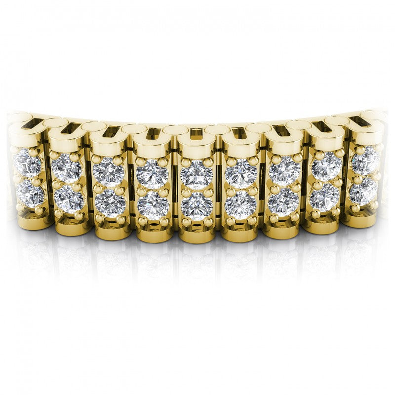 Round Cut Diamonds Designer Diamond Bracelet in 14KT Yellow Gold