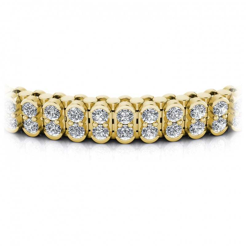 Round Cut Diamonds Designer Diamond Bracelet in 14KT Yellow Gold