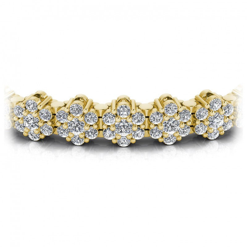 Round Cut Diamonds Vintage Bracelet in 14KT Yellow Gold