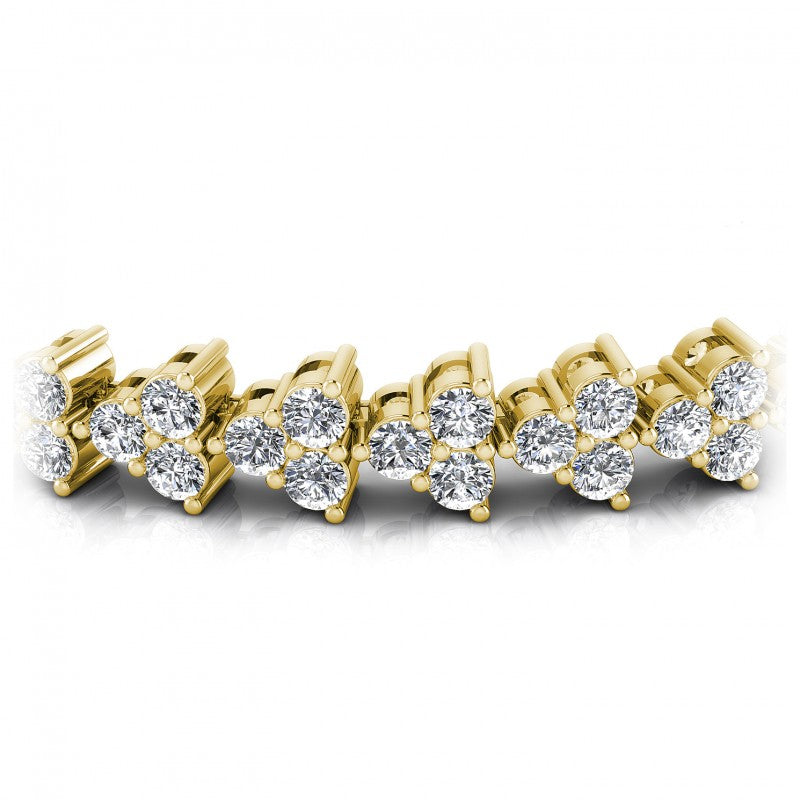 Round Cut Diamonds Designer Diamond Bracelet in 14KT Yellow Gold