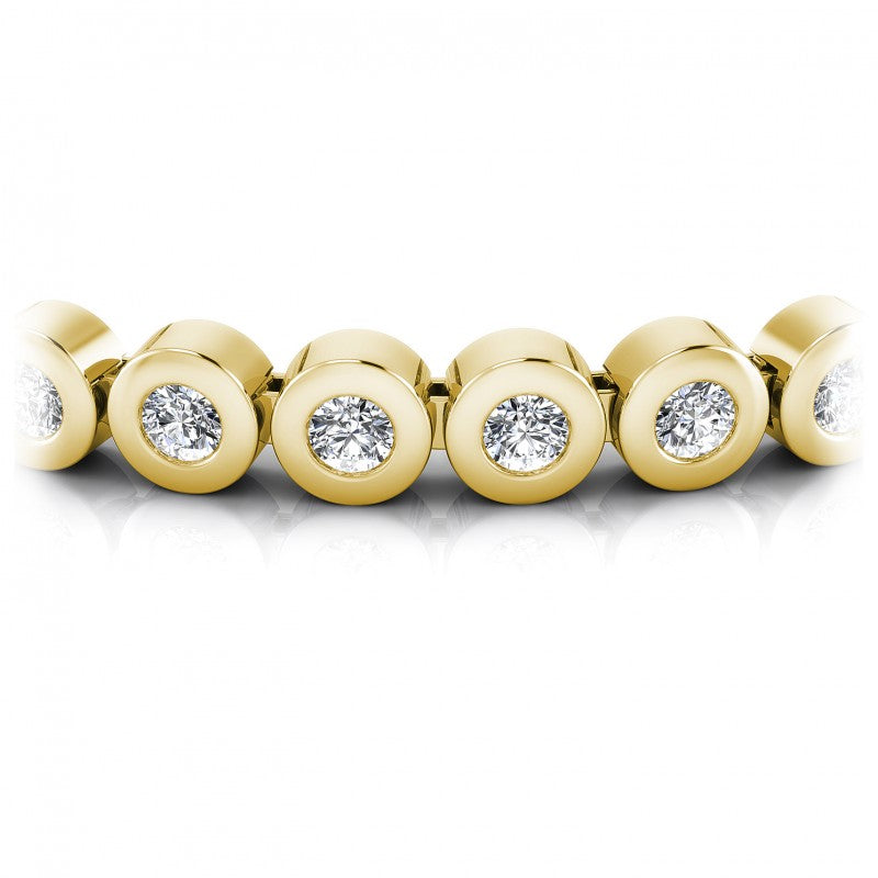 Round Cut Diamonds Tennis Bracelet in 14KT Yellow Gold