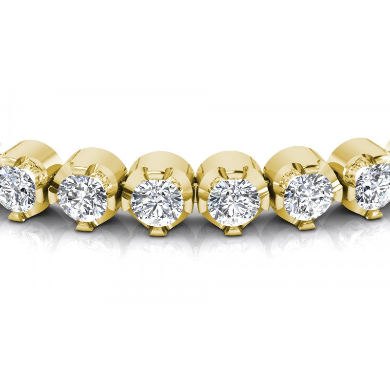 Round Cut Diamonds Tennis Bracelet in 14KT Yellow Gold