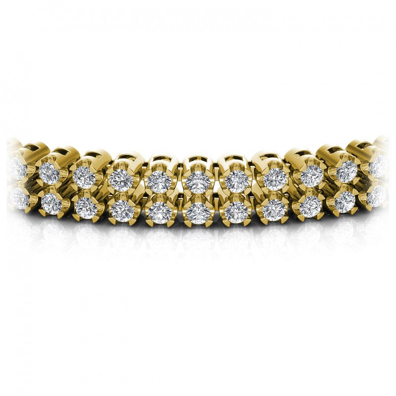 Round Diamonds 3.50CT Designer Diamond Bracelet in 14KT Yellow Gold