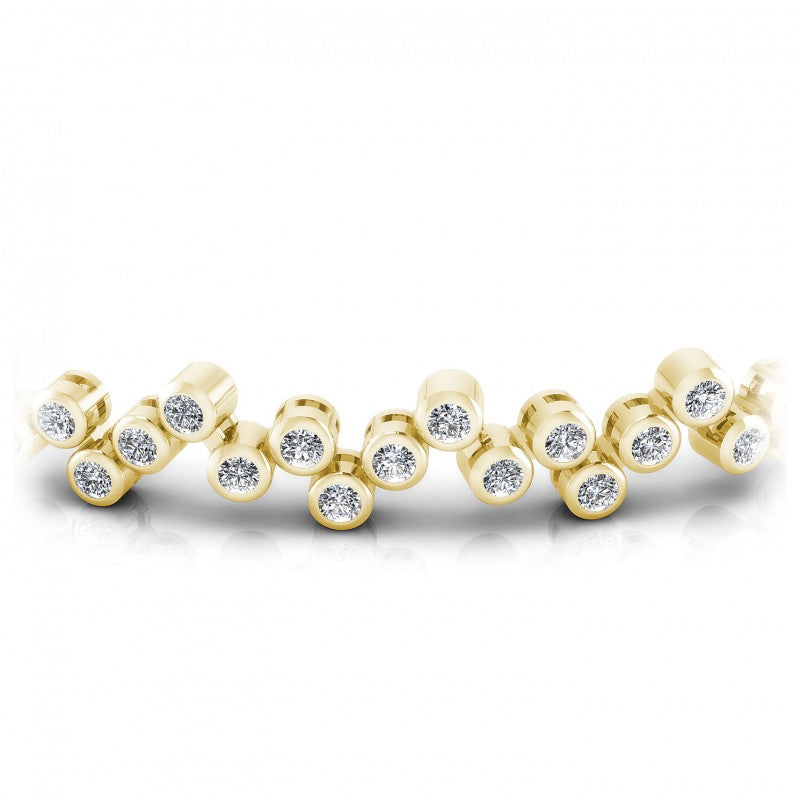Round Diamonds 1.50CT Designer Diamond Bracelet in 14KT Yellow Gold