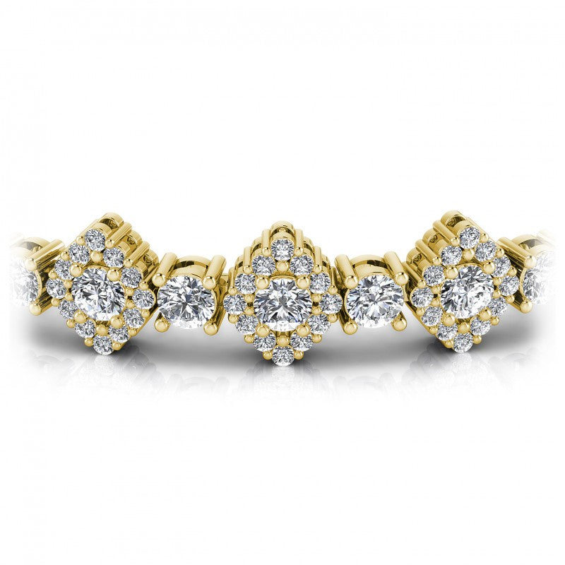 Round Diamonds 5.50CT Vintage Bracelet in 14KT Yellow Gold