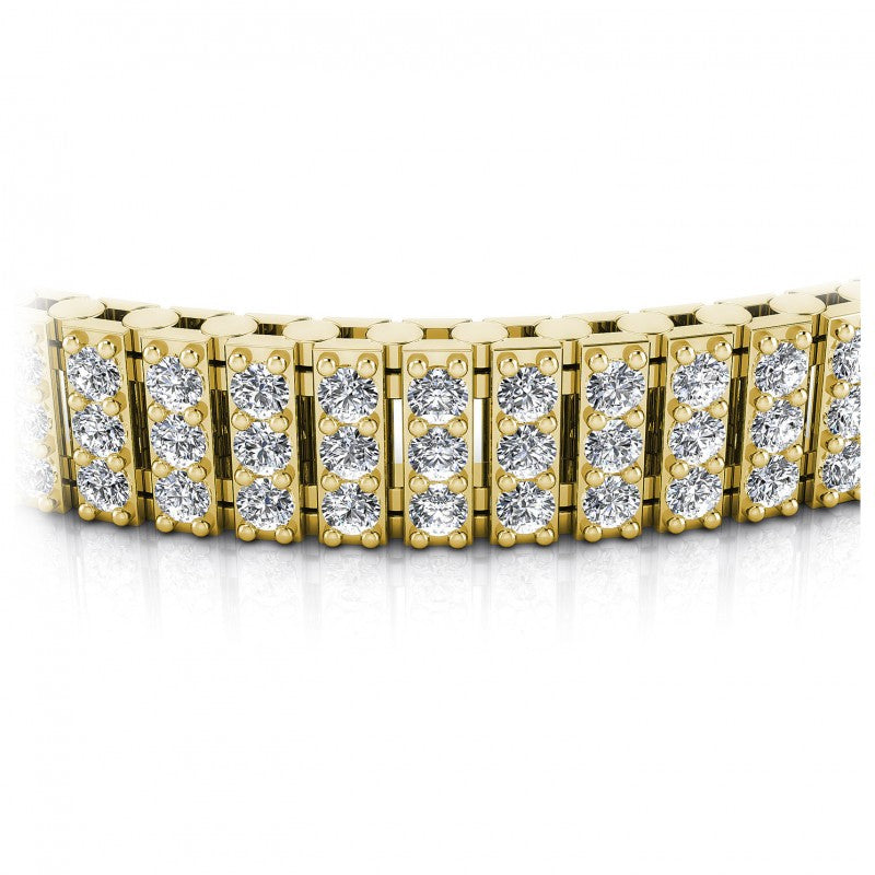 Round Diamonds 3.50CT Designer Diamond Bracelet in 14KT Yellow Gold