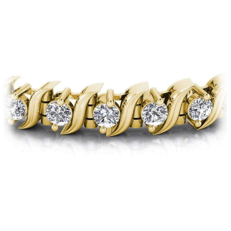 Round Diamonds 2.00CT Tennis Bracelet in 14KT Yellow Gold