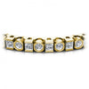 Round And Princess Cut Diamonds Tennis Bracelet in 14KT Yellow Gold