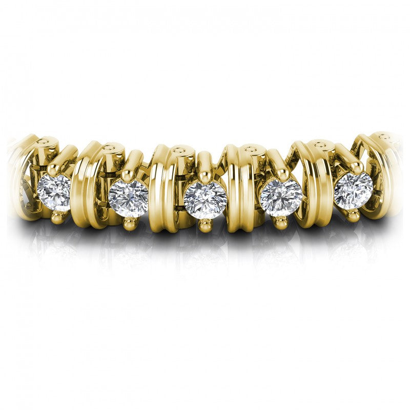 Round Cut Diamonds Tennis Bracelet in 14KT Yellow Gold