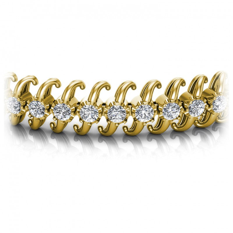 Round Cut Diamonds Tennis Bracelet in 14KT Yellow Gold