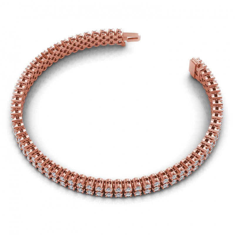 Round Diamonds 3.50CT Designer Diamond Bracelet in 14KT Rose Gold