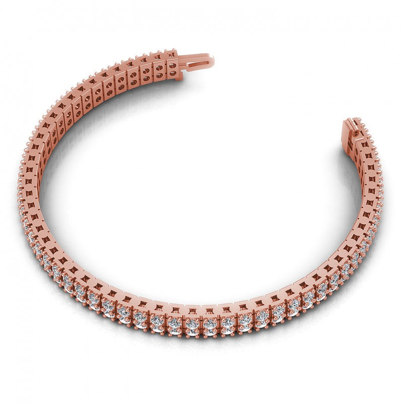 Round Diamonds 4.00CT Designer Diamond Bracelet in 14KT Rose Gold