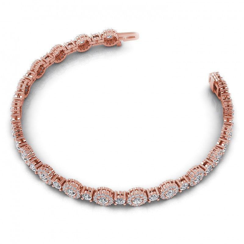 Round Diamonds 5.50CT Vintage Bracelet in 18KT Rose Gold