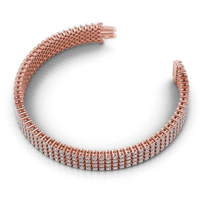 Round Diamonds 7.00CT Designer Diamond Bracelet in 18KT Rose Gold