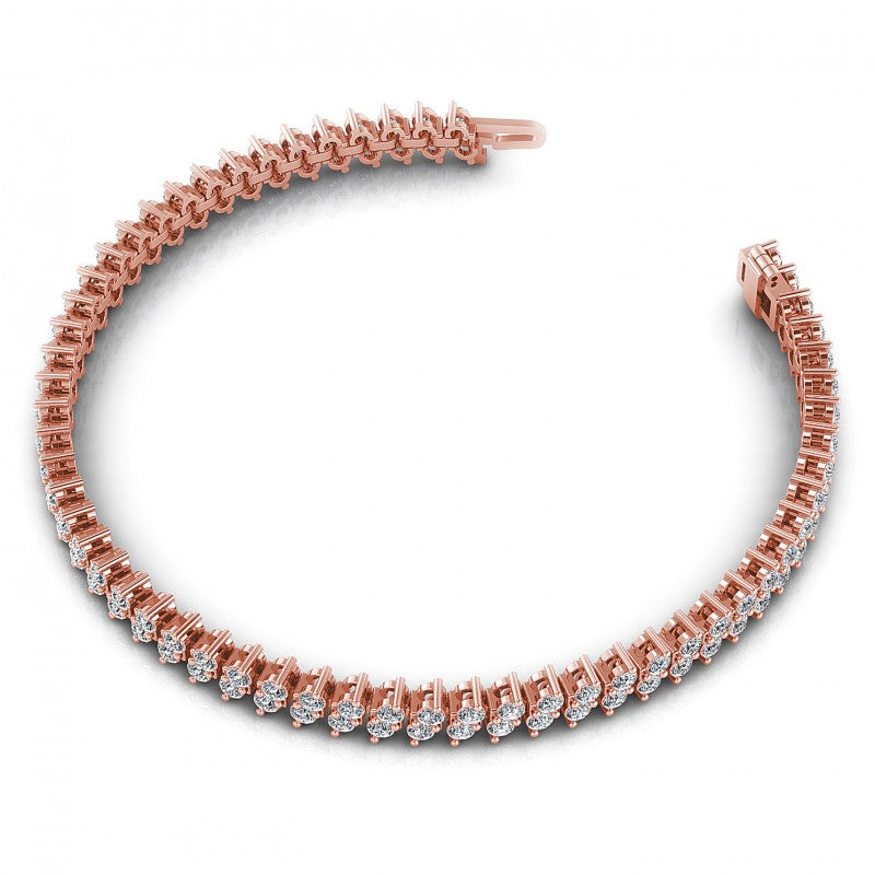 Round Diamonds 4.00CT Designer Diamond Bracelet in 18KT Rose Gold