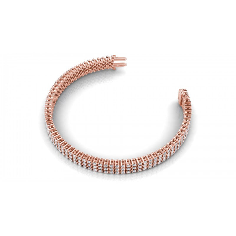 Round Diamonds 5.50CT Designer Diamond Bracelet in 18KT Rose Gold