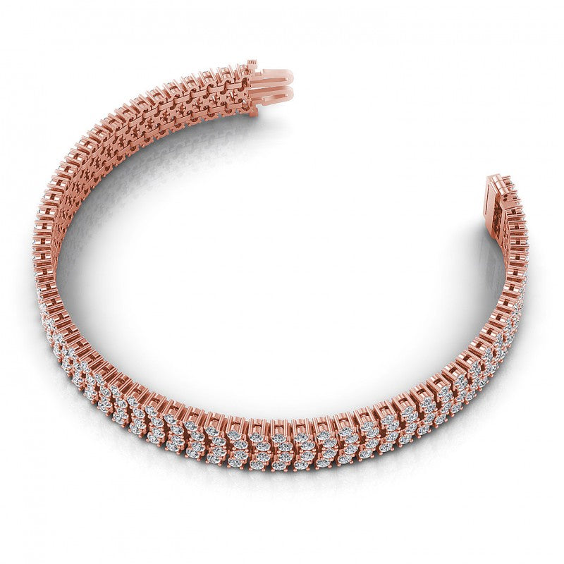 Round Cut Diamonds Designer Diamond Bracelet in 18KT Rose Gold