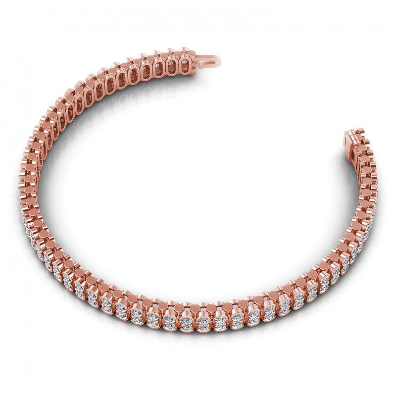 Round Cut Diamonds Designer Diamond Bracelet in 18KT Rose Gold