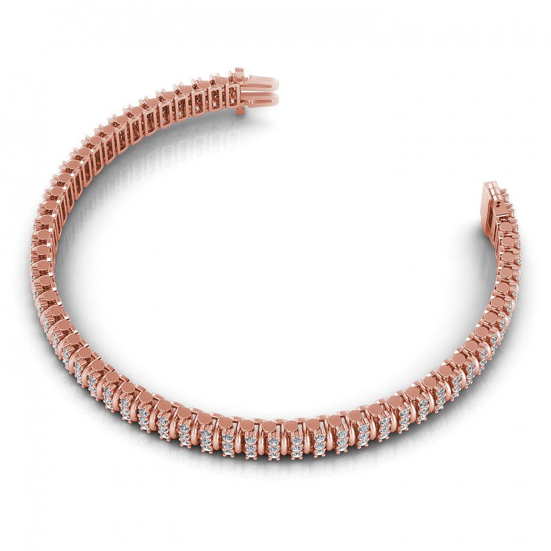 Round Cut Diamonds Designer Diamond Bracelet in 18KT Rose Gold