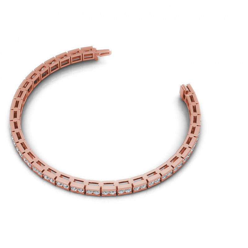 Round Cut Diamonds Tennis Bracelet in 18KT Rose Gold