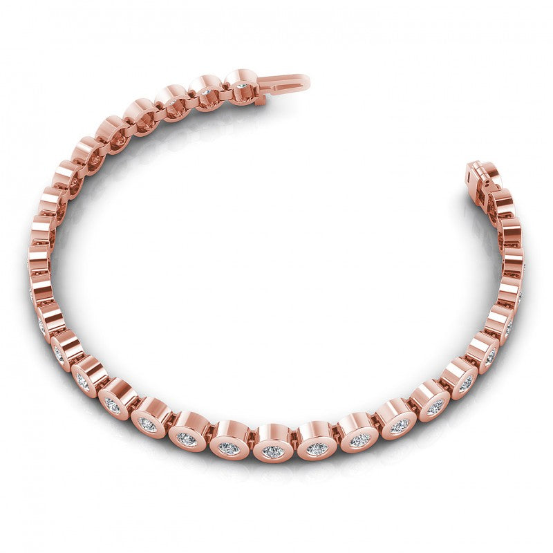 Round Cut Diamonds Tennis Bracelet in 18KT Rose Gold