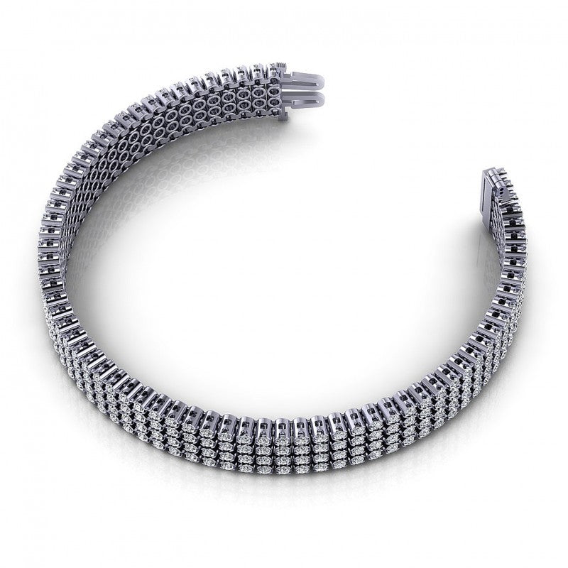 Round Diamonds 7.00CT Designer Diamond Bracelet in 14KT Rose Gold