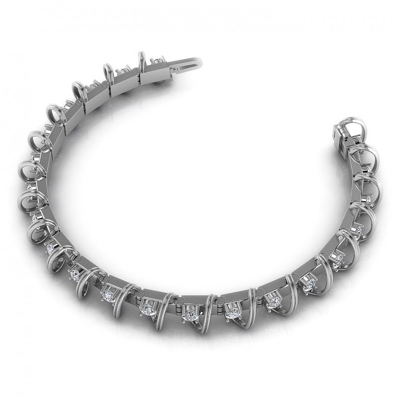 Round Cut Diamonds Tennis Bracelet in 14KT Rose Gold
