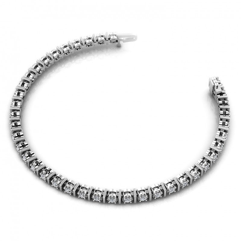 Round Cut Diamonds Tennis Bracelet in 14KT Rose Gold