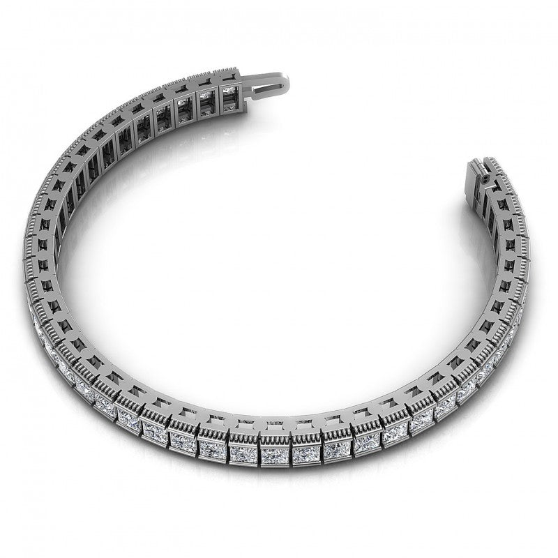 5.50CT Princess Cut Diamonds Vintage Bracelet