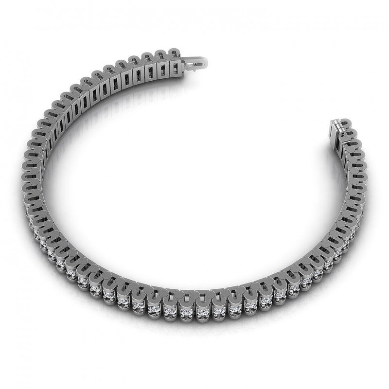Round Cut Diamonds Designer Diamond Bracelet in 14KT Rose Gold