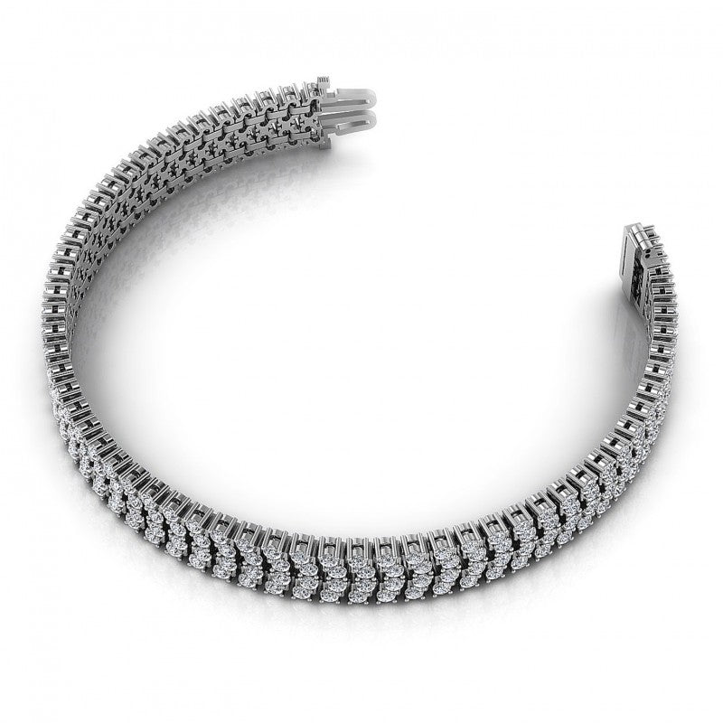 Round Cut Diamonds Designer Diamond Bracelet in 14KT Rose Gold