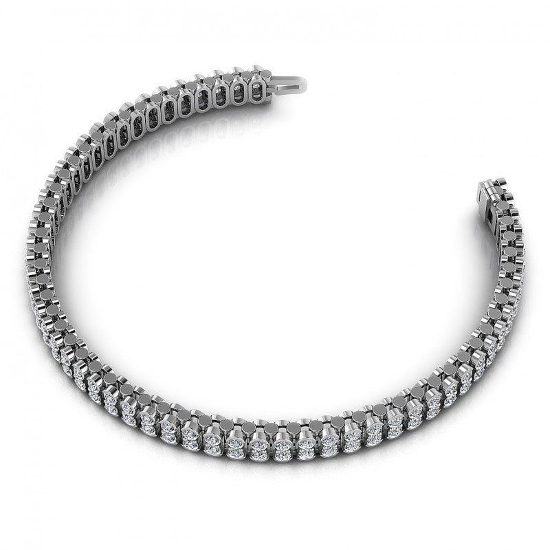 Round Cut Diamonds Designer Diamond Bracelet in 14KT Rose Gold