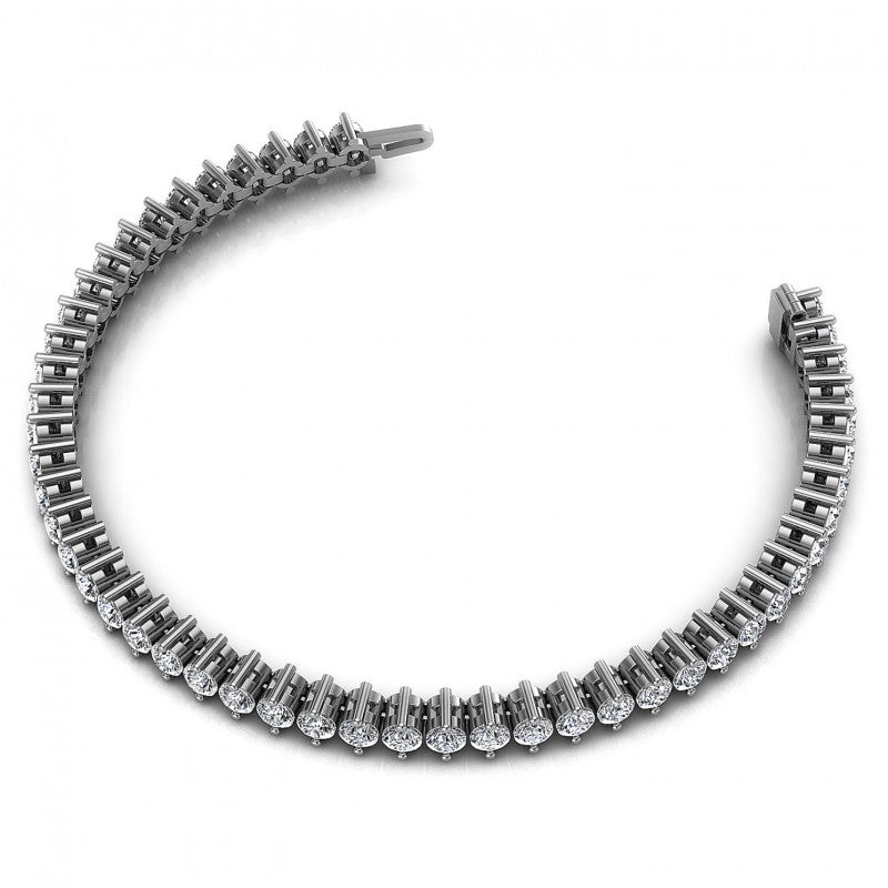 Round Cut Diamonds Tennis Bracelet in 14KT Rose Gold