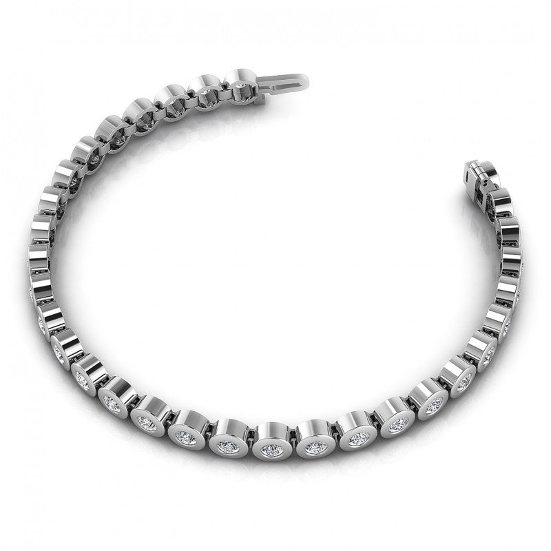 Round Cut Diamonds Tennis Bracelet in 14KT Rose Gold