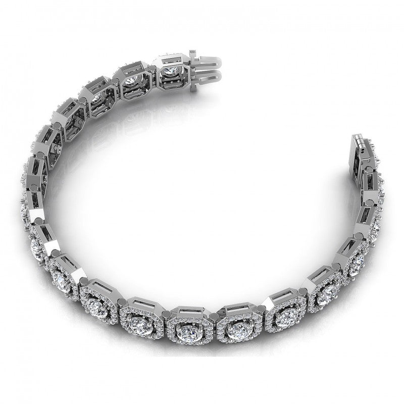 Round Cut Diamonds Vintage Bracelet in 14KT Rose Gold