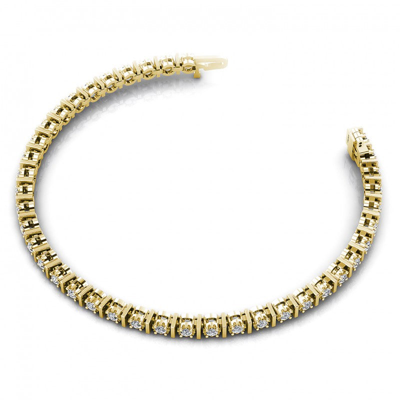 Round Cut Diamonds Tennis Bracelet in 14KT Rose Gold