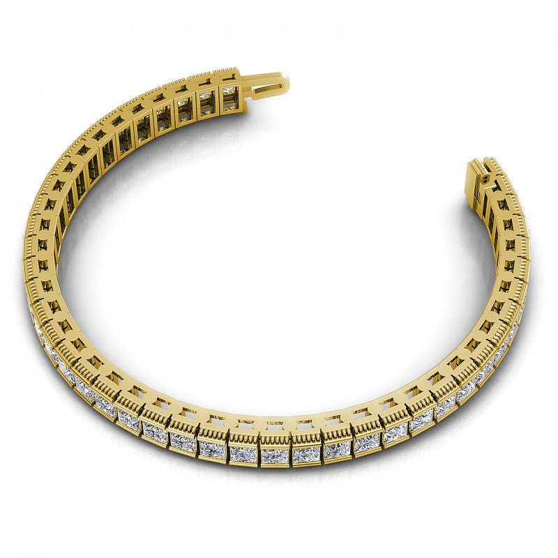 5.50CT Princess Cut Diamonds Vintage Bracelet