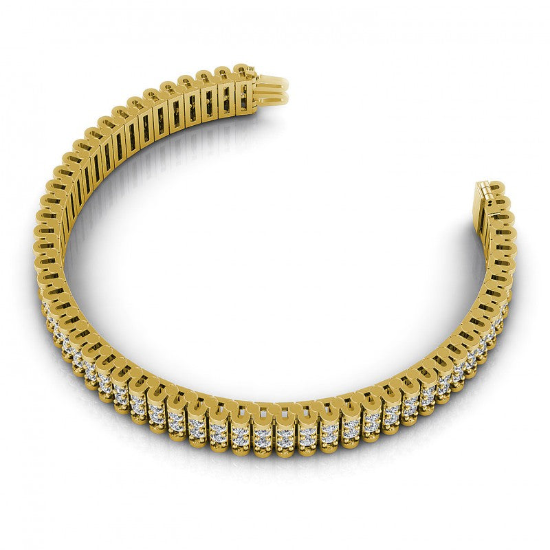 Round Cut Diamonds Designer Diamond Bracelet in 14KT Rose Gold