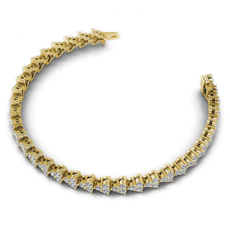 Round Cut Diamonds Designer Diamond Bracelet in 14KT Rose Gold