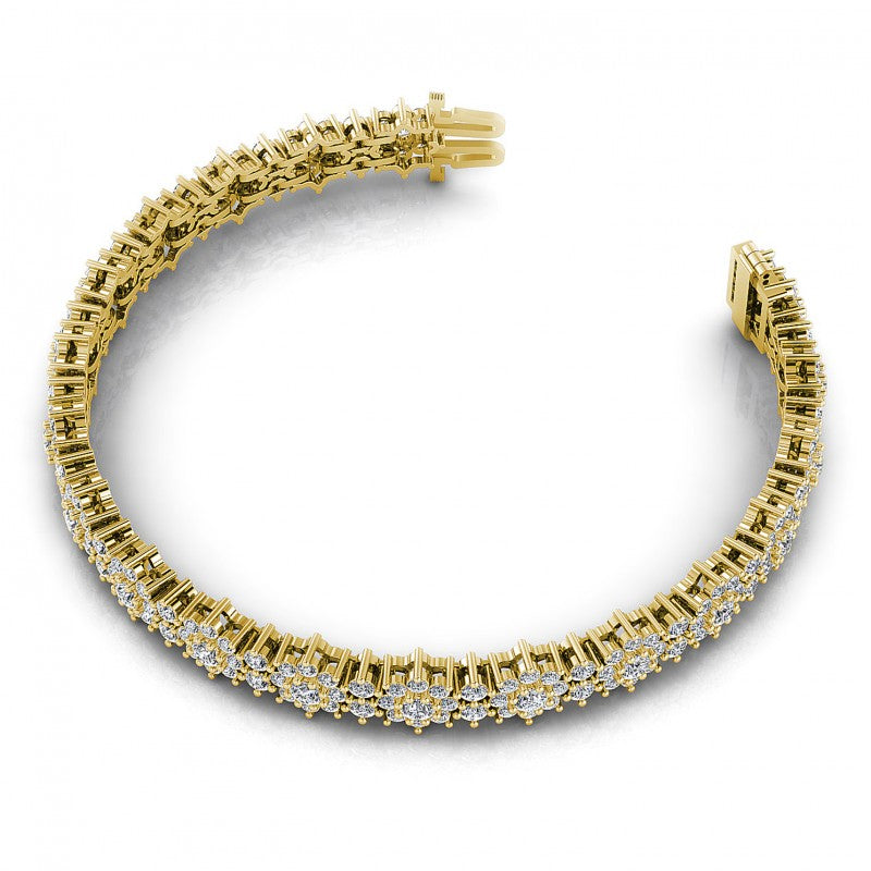 Round Cut Diamonds Vintage Bracelet in 14KT Rose Gold