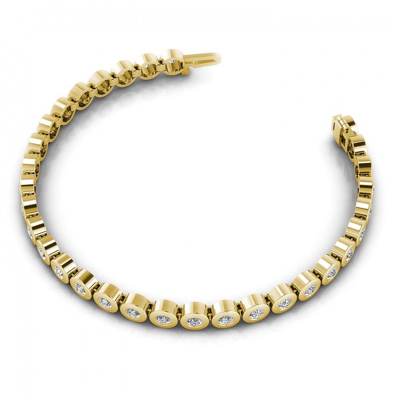 Round Cut Diamonds Tennis Bracelet in 14KT Rose Gold