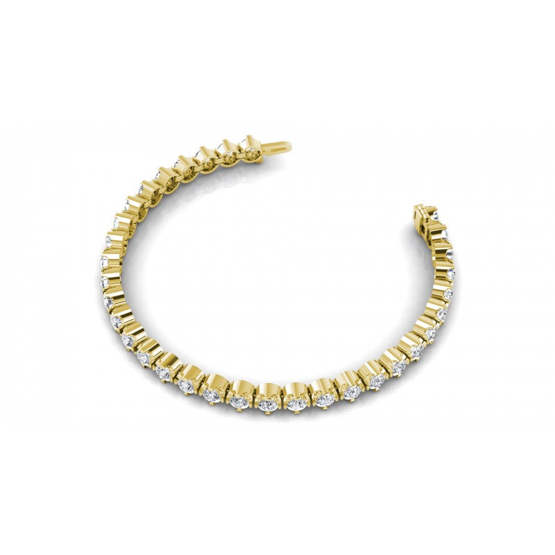 Round Cut Diamonds Tennis Bracelet in 14KT Rose Gold