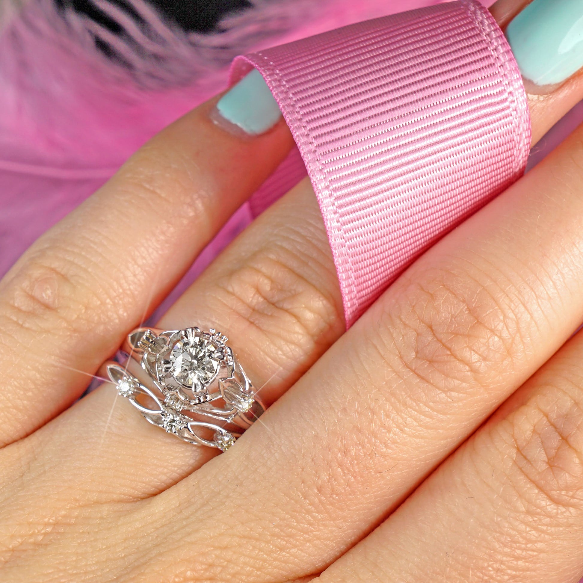 Bridal Sets 0.55-1.70CT Round Cut Diamonds