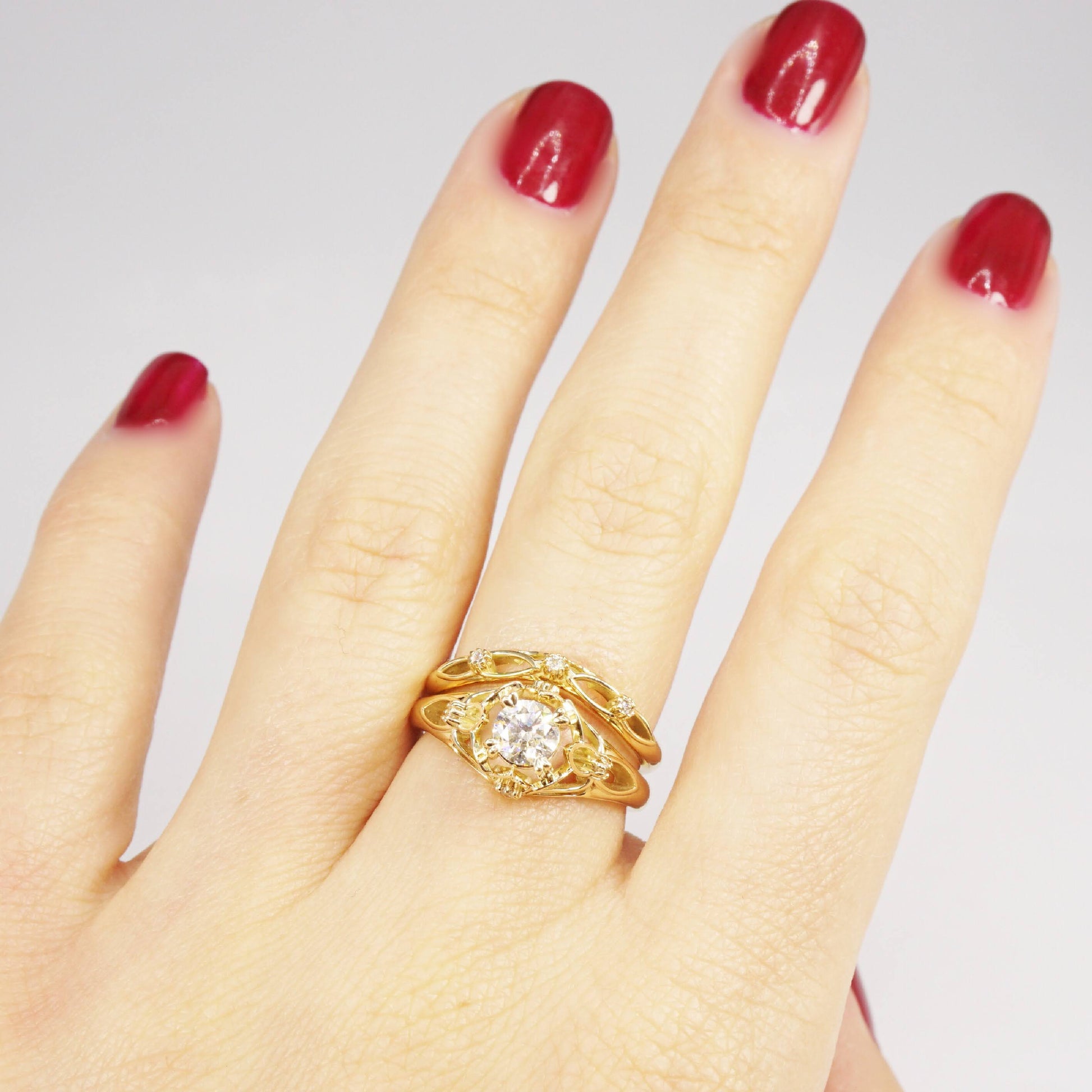 Bridal Sets 0.55-1.70CT Round Cut Diamonds