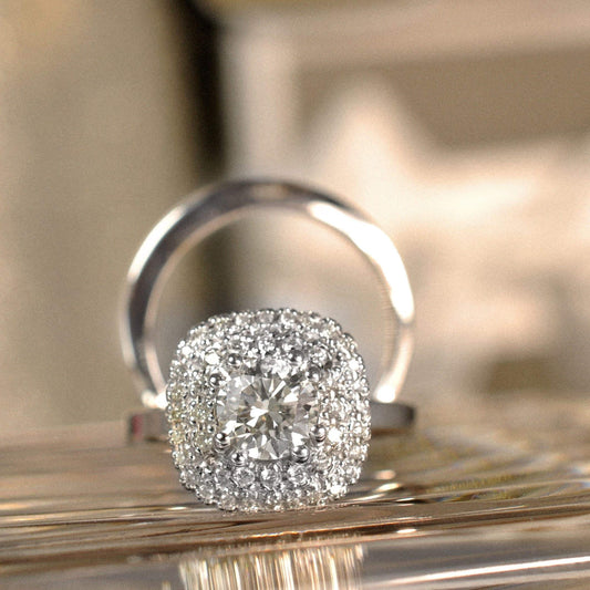 Bridal Sets 0.69-1.84CT Round & Cushion Cut Diamonds